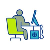 Computer Worker Vector Icon