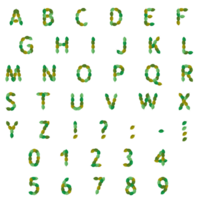 alfabeto hojas letras png
