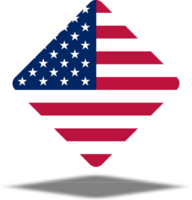 amerikanisch Flagge, uns Flagge, USA Flagge. Format png