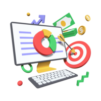 3D design in statistic, arrow, up, soaring, currency, datum, increase, improvement, analyzing, economy, and financial. png