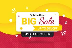 Mega sale discount banner set promotion with the yellow background and  super offer banner template with editable text effect vector