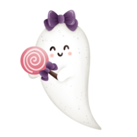 Halloween bambino fantasma con caramella png