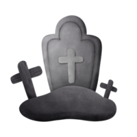 Halloween grave decorated with crosses png