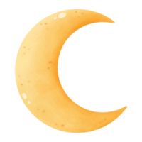 Cartoon drawing of the crescent moon png