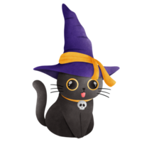 pequeño Víspera de Todos los Santos bruja gato png