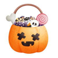 caramelo en un calabaza cesta png