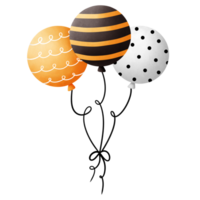 schattig kleurrijk halloween partij ballonnen illustratie png