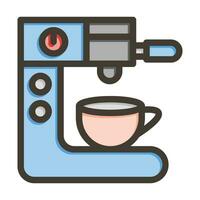 Coffee Machine Vector Thick Line Filled Colors Icon For Personal And Commercial Use.