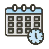Schedule Vector Thick Line Filled Colors Icon For Personal And Commercial Use.