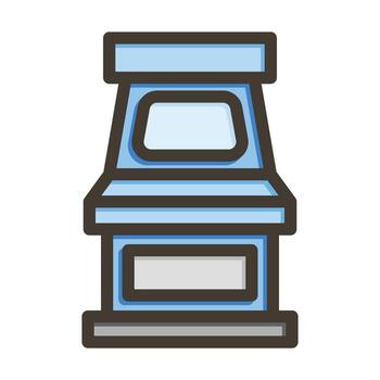 Arcade Machine Vector Thick Line Filled Colors Icon For Personal And Commercial Use.
