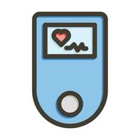 Pulse Machine Vector Thick Line Filled Colors Icon For Personal And Commercial Use.