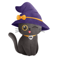 pequeño Víspera de Todos los Santos bruja gato png