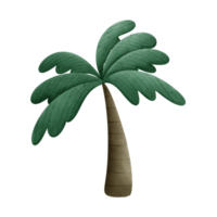 Green coconut tree cartoon drawing png