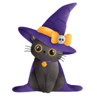 peu Halloween sorcière chat png