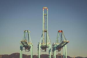 container ship in the port of algeciras, spain photo