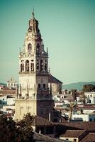 The bell tower at the Mezquita mosque  cathedral in Cordoba, Spain photo