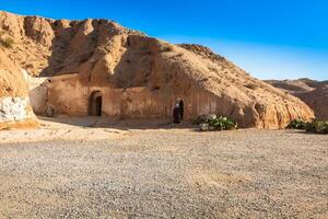 Residential caves of troglodyte in Matmata, Tunisia, Africa photo