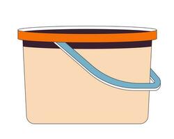 Paint bucket 2D linear cartoon object. Wall painting liquid container isolated line vector item white background. Reconstruction building. Residential construction site color flat spot illustration