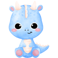 schattig blauw draak, blauw draak, draak illustratie, waterverf draak png