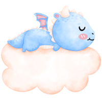 fofa azul Dragão, azul Dragão, Dragão ilustração, aguarela Dragão png