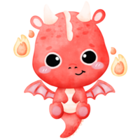 rood draak, schattig draak png