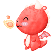 rood draak, schattig draak png