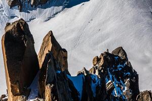 el ver desde barrena du midi durante aclimatación y escalada en mont blanc foto