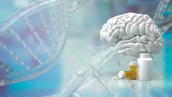 The Brain and drug for sci or medical concept 3d rendering photo