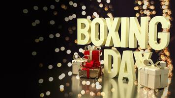 The Gift box and Boxing Day word for Marketing concept 3d rendering photo