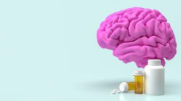 The Brain and drug for sci or medical concept 3d rendering photo