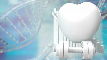 The heart and chart for medical or sci concept 3d rendering photo