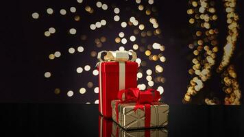 The Gift box for Holiday or celebrity and marketing concept 3d rendering photo