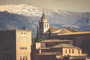 antiguo Arábica fortaleza de alhambra, granada, España foto