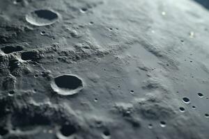 Close-up of the moon's surface. AI generated photo