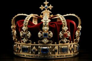Valuable Gold britain crown. Generate Ai photo