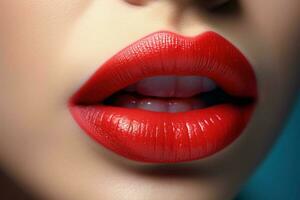 Sensual Beautiful female lips. Generate Ai photo