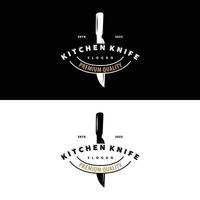 Kitchen Knife Logo, Chef Knife Logo Vector Design Illustration Template