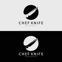 Kitchen Knife Logo, Chef Knife Logo Vector Design Illustration Template