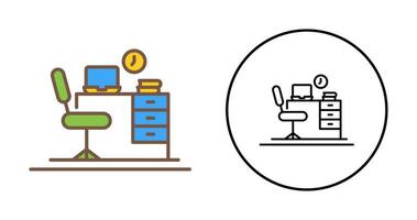 Office Desk Vector Icon