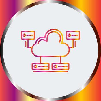 icono de vector de base de datos en la nube