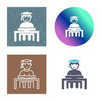 Unique Studying on Desk Vector Icon