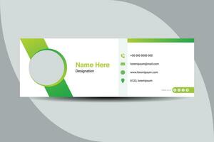 Creative Green Email signature Template. Editable Vector Illustration