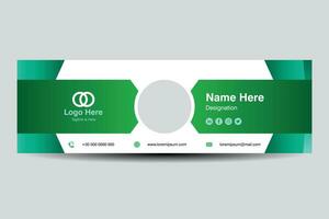 e signature design template. Green color. Editable vector illustration