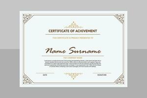 Certificate template. Elegant vector element for diploma, certificate, voucher