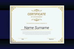 Certificate template. Elegant vector element for diploma or certificate