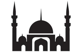 Kaaba in Mecca Saudi Arabia geometric pattern icon for greeting background of Hajj, vector Silhouette