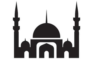 Kaaba in Mecca Saudi Arabia geometric pattern icon for greeting background of Hajj, vector Silhouette