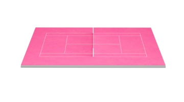 pastel roze kleur tennis rechtbank, minimalistisch 3d tennis sport- grond 3d illustratie png