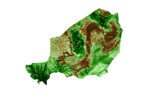 níger mapa topográfico 3d mapa realista color 3d ilustración png