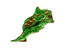 Maroc topographique carte 3d réaliste carte Couleur 3d illustration png